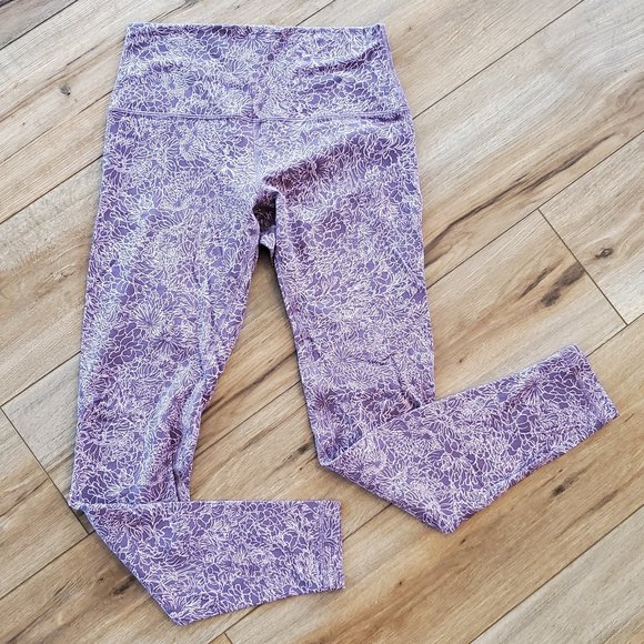 lululemon athletica Pants - Lululemon Align Ankle Yoga Leggings, Purple Pink Floral